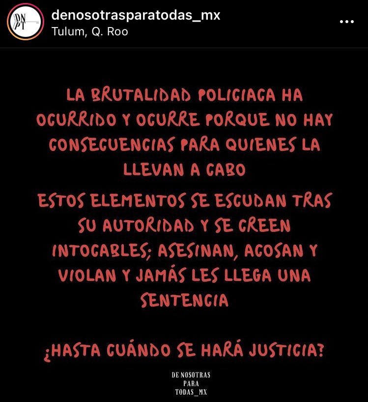 Victoria no “murió”, la mataron. La asesinó la policía de Tulum. #justiciaparavictoria