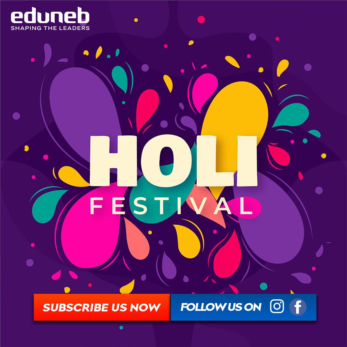EdunebEducation's tweet photo. Happy Holi Mates ❤️🎨
#holi #holifestival #happyholi https://t.co/sbdLNz8hLF