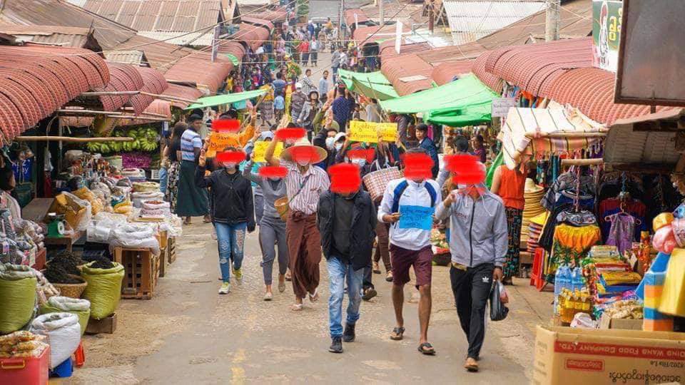 Residents of Kalaw marched around the market to protest against military terrorist. People are still protesting in every possible ways regardless of Junta’s brutality.
MANSLAUGHTER JUNTA
#Mar29Coup
#WhatsHappeningInMyanmar
