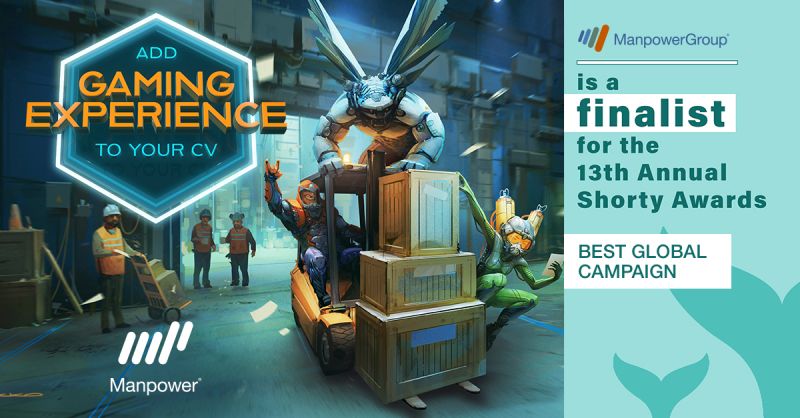 Manpower_CH's tweet photo. Game on! 🎮 We are thrilled to share that ManpowerGroup's #Game2Work campaign is a finalist for this year’s Shorty Awards for Best Global Campaign.

🕹vote to help us win the audience honor : https://t.co/5ZlmecPT2N
#shortyawards #futureofwork #skills #assessment #gaming https://t.co/lnPmzpeN8M