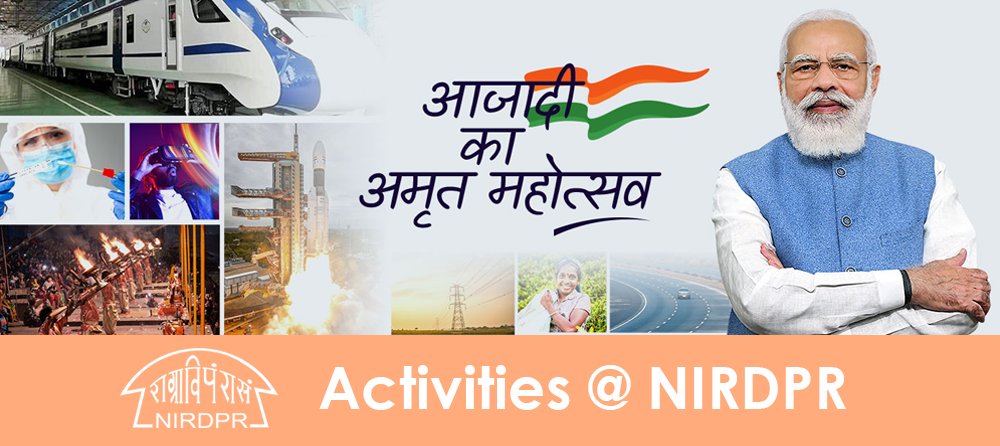 #AzadikaAmrutMahotsav 

Learn about the various activities planned by <a href="/NIRDPR_India/">NIRDPR</a> with respect to 75th Anniversary of #IndianIndependence

nirdpr.org.in/Azadi-ka-Amrut…