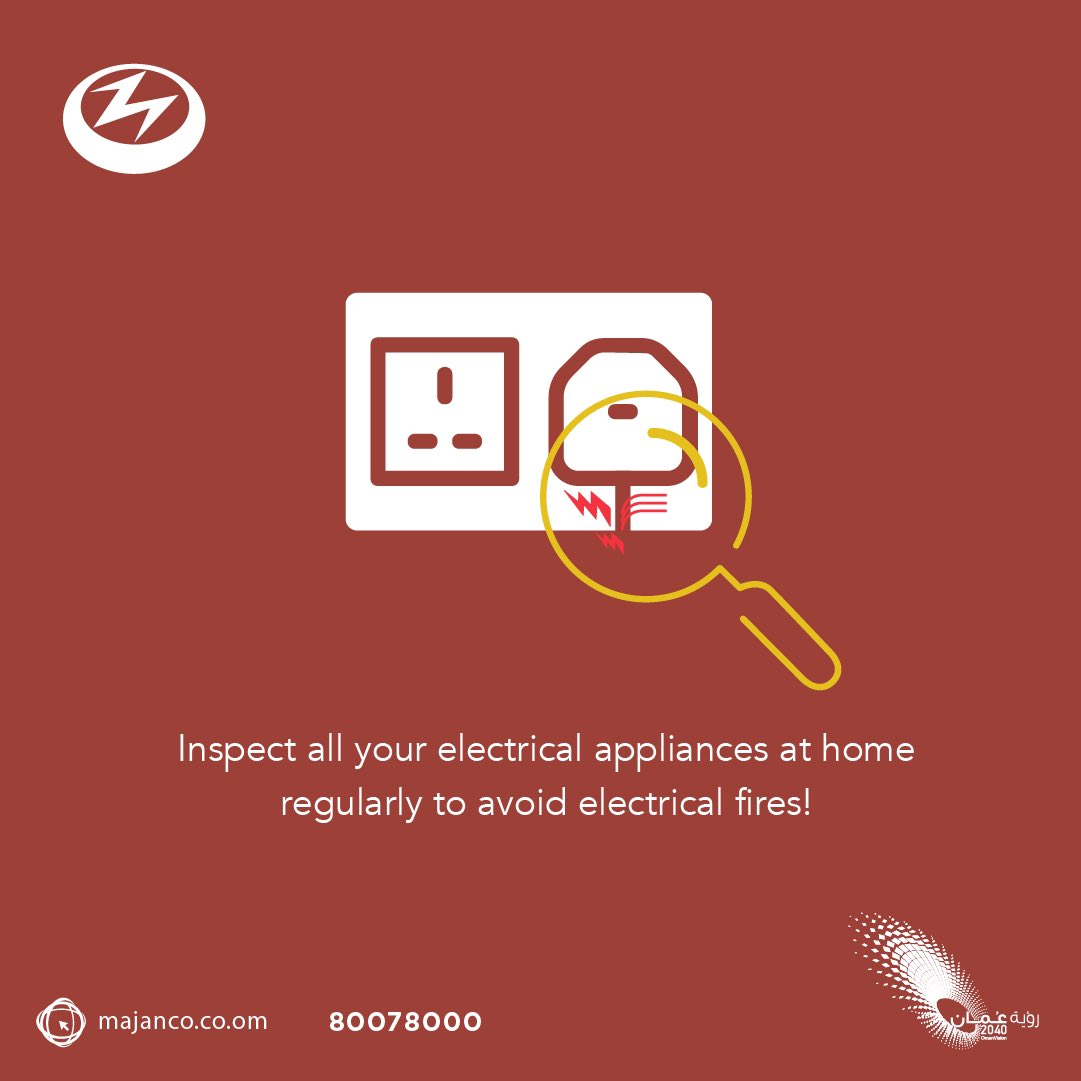 Keep your home and loved ones safe from electrical fires! Use all your electrical appliances with care and check them often to ensure they are in a good condition! 🔌⚡️

#MajanElecricity #Electricalhazards
