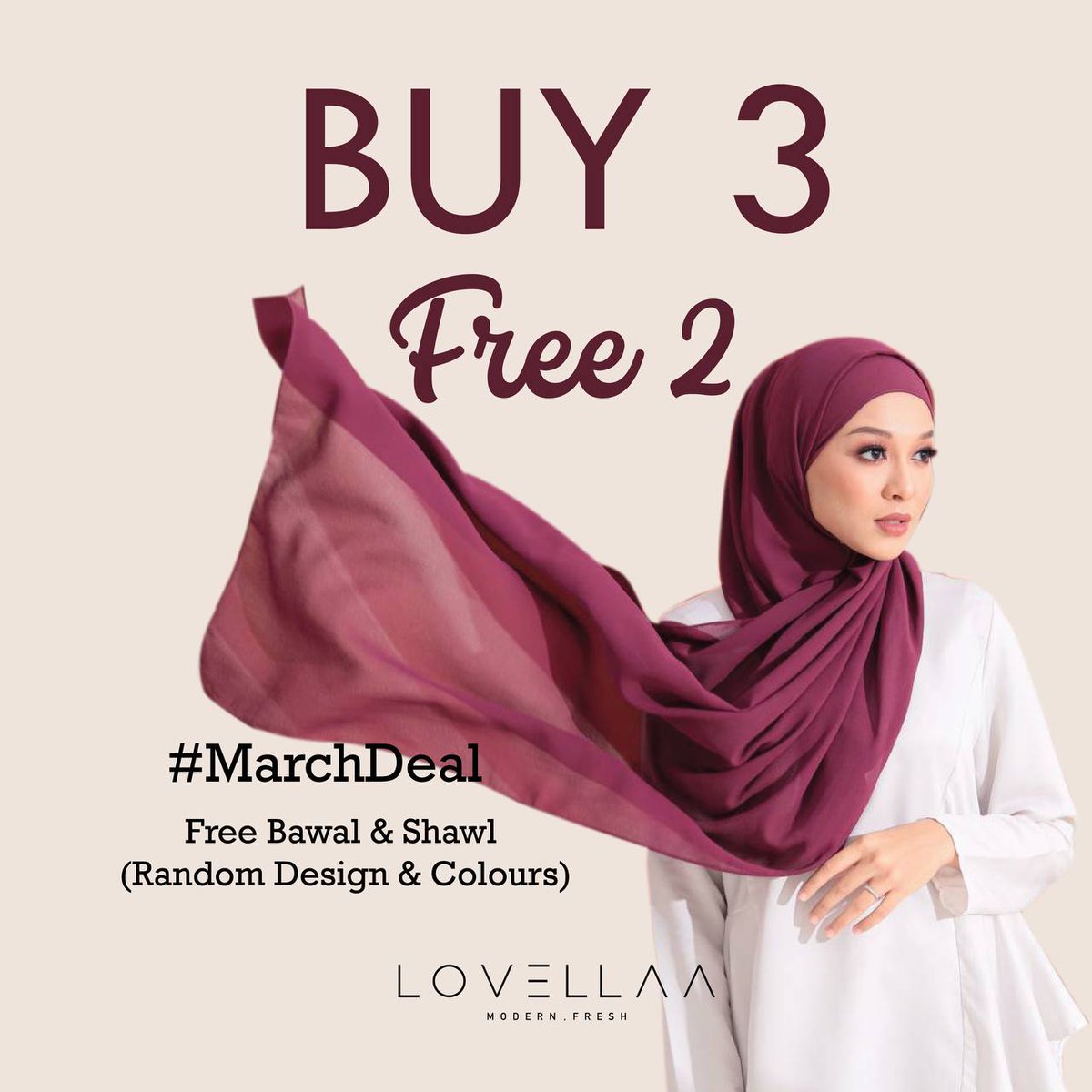 cahiraaa_'s tweet photo. Happy Monday everyonee!
BUY 3 FREE 2 ‼️
Until 31st March 2021
Valid untuk shawl chiffon & bawal cotton sahaja
Jom dapatkan sekarang sementara stock masih adaaa 😍
Just click link di bio okiee
#MarchDeal #nsascarves https://t.co/TZYxeLsnir