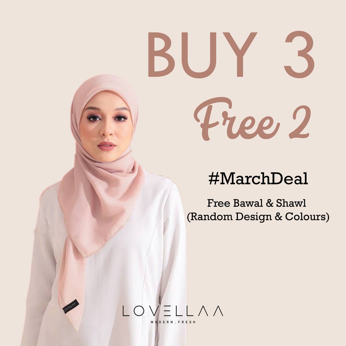 cahiraaa_'s tweet photo. Happy Monday everyonee!
BUY 3 FREE 2 ‼️
Until 31st March 2021
Valid untuk shawl chiffon & bawal cotton sahaja
Jom dapatkan sekarang sementara stock masih adaaa 😍
Just click link di bio okiee
#MarchDeal #nsascarves https://t.co/TZYxeLsnir