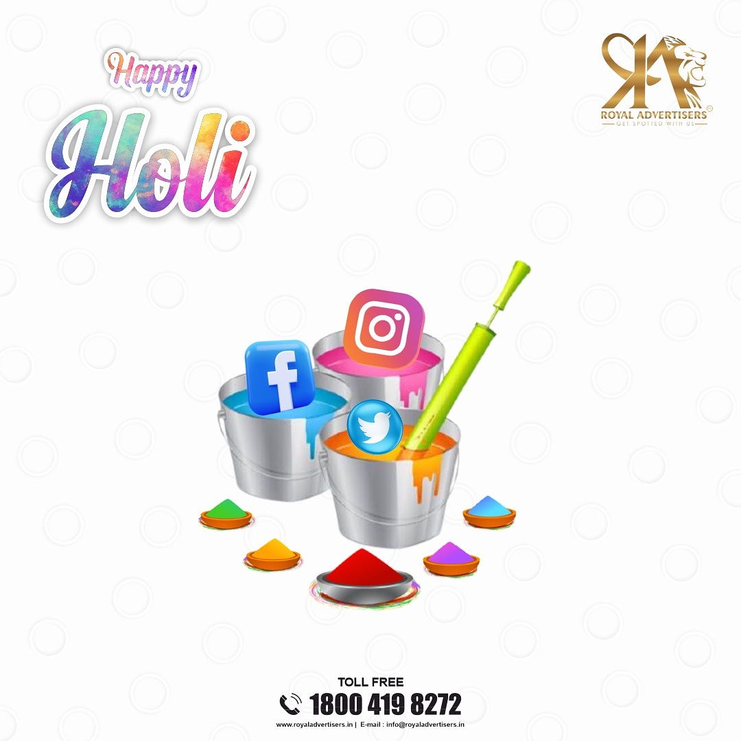 RoyalAdz's tweet photo. Wish you and your family a Happy Holi . Please be at home during this pandemic &amp; celebrate it with safety. https://t.co/2Hushro3VJ