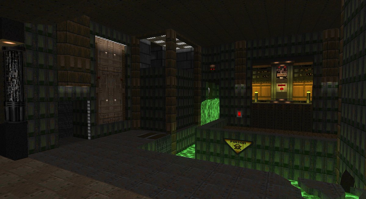 Elendir13's tweet photo. This is the place called Protection2 and it's a part of a puzzle that turned out to have more than one solution. It was unexpectedly revealed during testing phase ;-) #Doom #leveldesign #doombuilder #Corona #coronavirus #coronainfection #mapmaking #levelediting #udmf https://t.co/dTXS9CsnXv