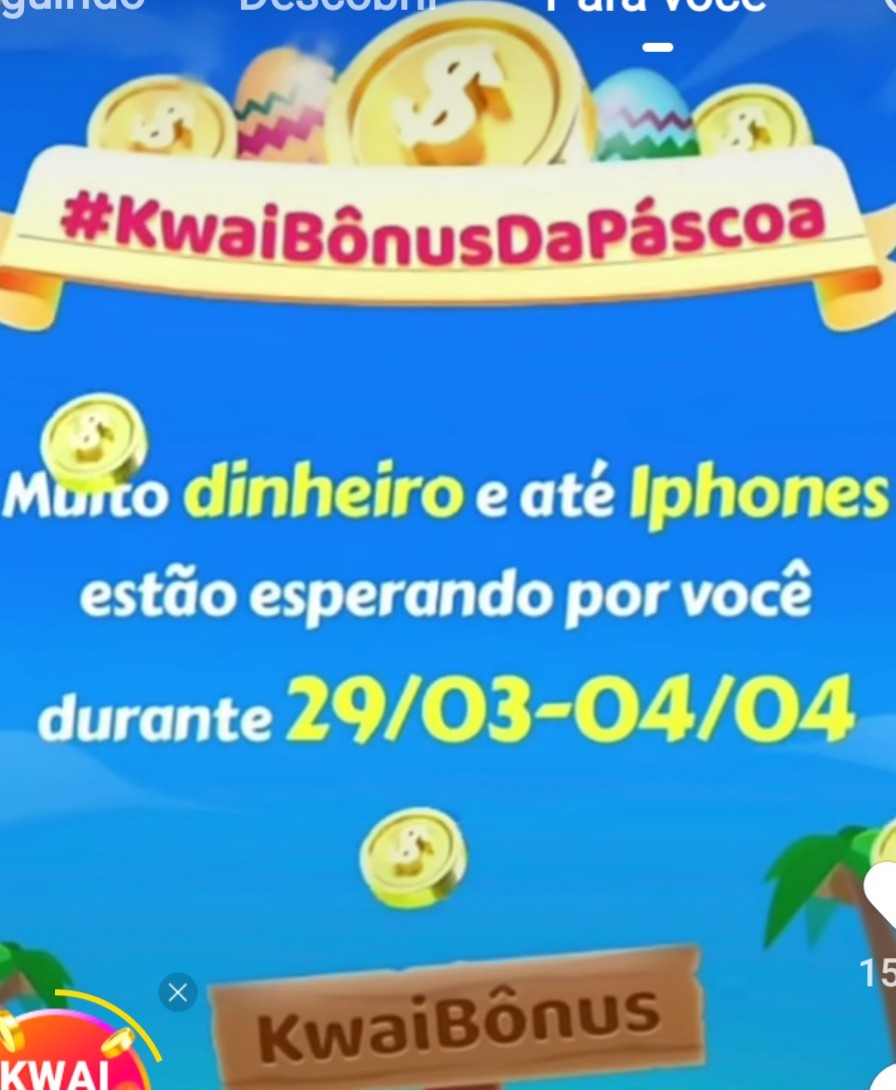 Boa noite meus amigos, preciso de ajuda de vcs, começou a oferta de Páscoa do kwai e preciso de 5 pessoas que não tem o aplicativo...por favor, baixem através do meu link. Desde já eu agradeço.

Ganhar dinheiro baixando o Kwai:

m.kwai.app/s/0GcEFI36
m.kwai.app/s/0GcEFI36