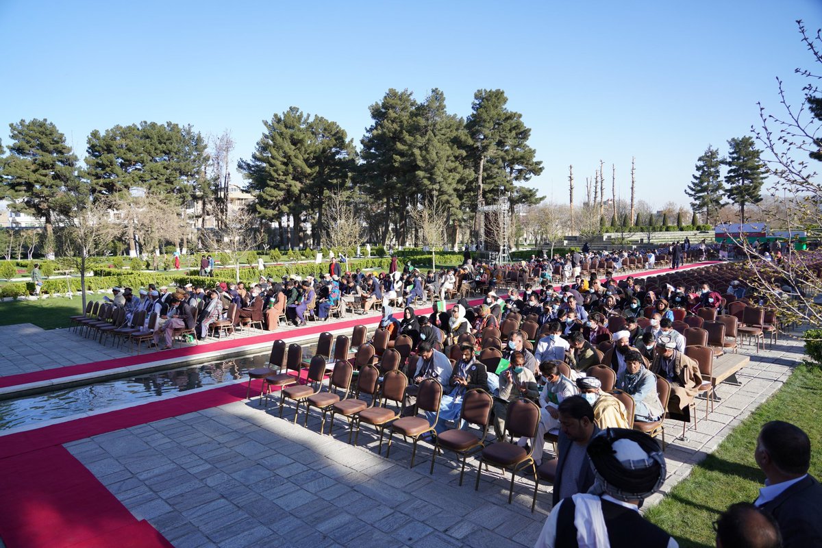 Reporterlyaf's tweet photo. National Peace Gathering (#NPG) event is just started.
At #NationalPeaceGathering, women, minorities, youth, victims, people with disabilities, tribal elders, private sector, religious scholars, and civil society organizations raise their voice for an inclusive peace. @AMIP_AFG https://t.co/XFdbrN3fBq