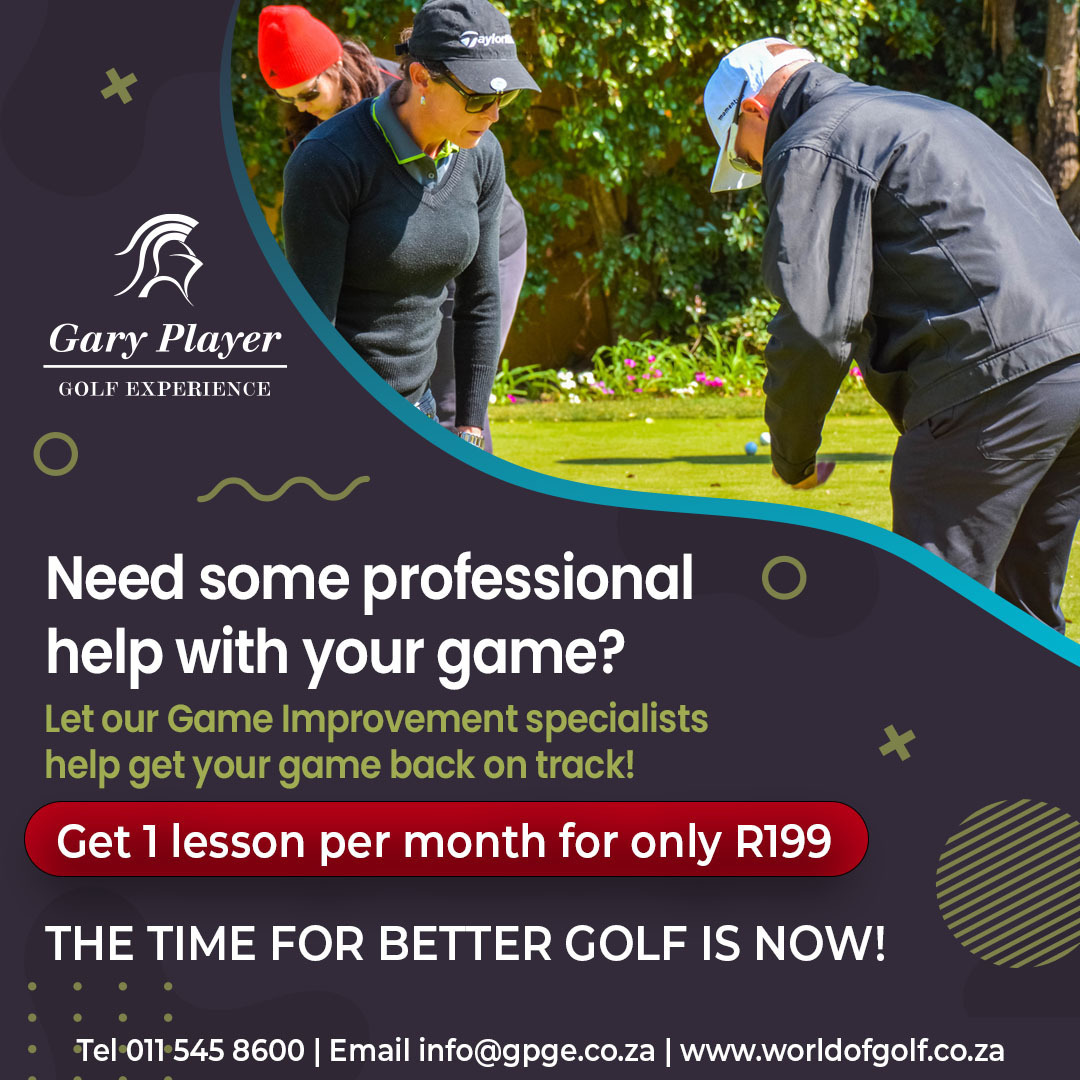 Make 2021 the year of playing better &amp; more enjoyable golf 🏌️‍♂️ If you are a member at The World of Golf, you can get 1️⃣ Lesson a month from The Gary Player Golf Experience for ONLY R199 added to your membership fees.