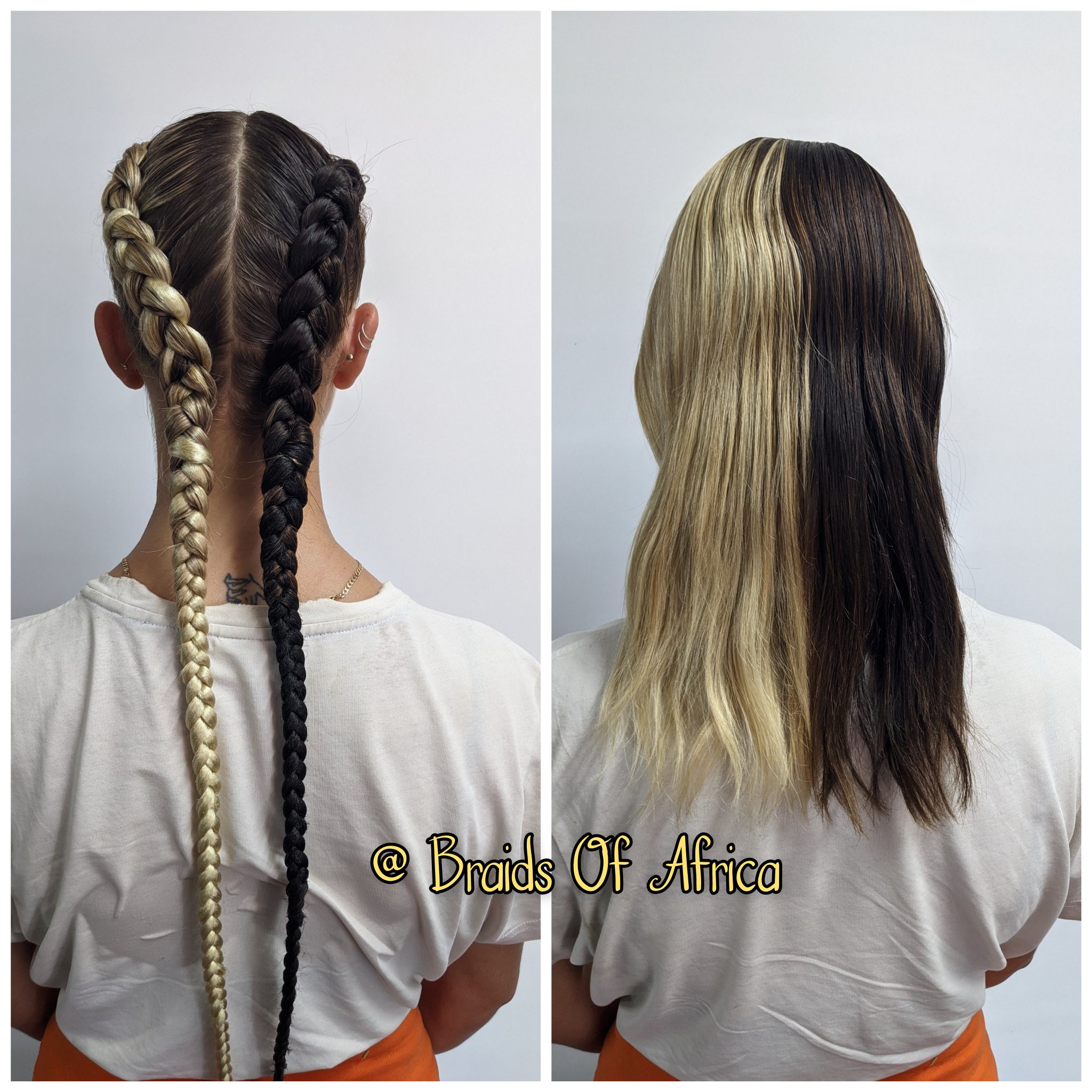 Braids Of Africa Hair Extensions and Weaves on X: Blonde and Black two  cornrow / Dutch braids with hair extensions. #braidsofafrica💯   / X