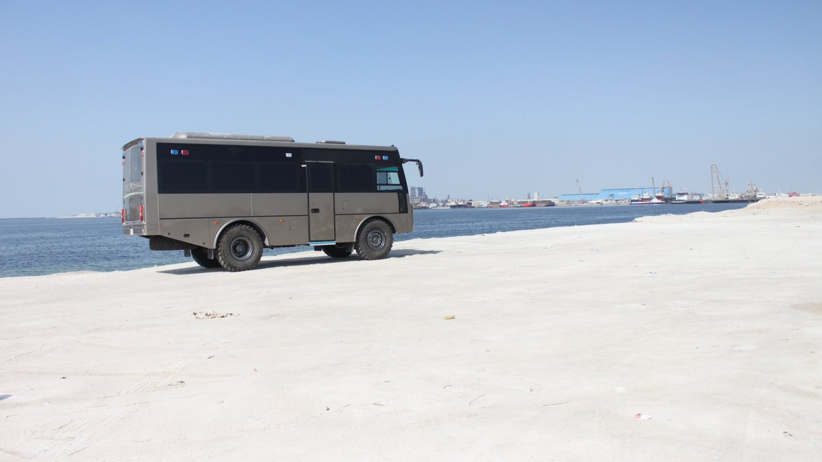 HAFILAT's tweet photo. Soughan 4x4 Bus Can be use to various applications Transport, Tanker, Container, Ambulance, Riot Police, Border Patrol, Safari Tour, Luxury Cruise, Evacuation, Command Center, RV, Rescue, Motorsports Service Vehicle, Empty Shell #MadeinUAE #4x4 #offroad #expedition #overland https://t.co/qV3qoOGJCA