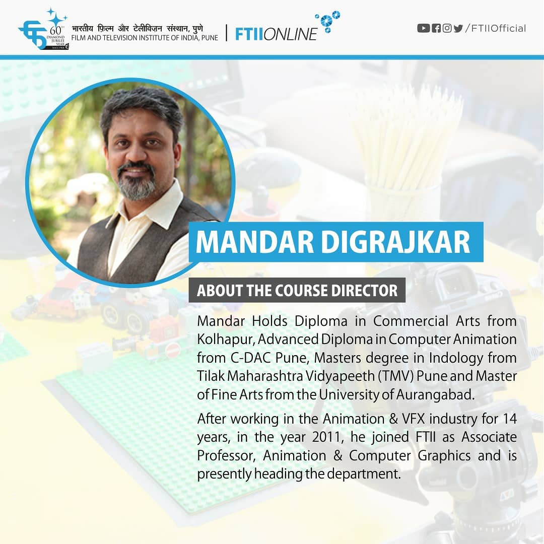 FTIIOfficial's tweet photo. FTII, Pune, under its FTII_Online initiative, announces Basic Course in Stop Motion Animation (Weekend & Online). The course will be conducted by the Department of Animation & Computer Graphics, FTII, Pune.
To know more click here - https://t.co/OQzo0Ds737
#BeingFTII https://t.co/mTxe9iAr0k