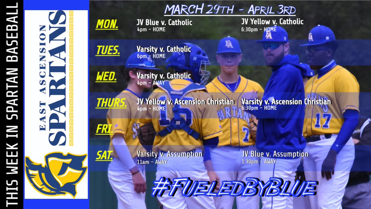 EAspartansBSB's tweet photo. Another Big Week of Spartan Baseball as we open up District 5-5A action! #FueledByBlue ⛽️⛽️⛽️ https://t.co/ILeNvusOYQ