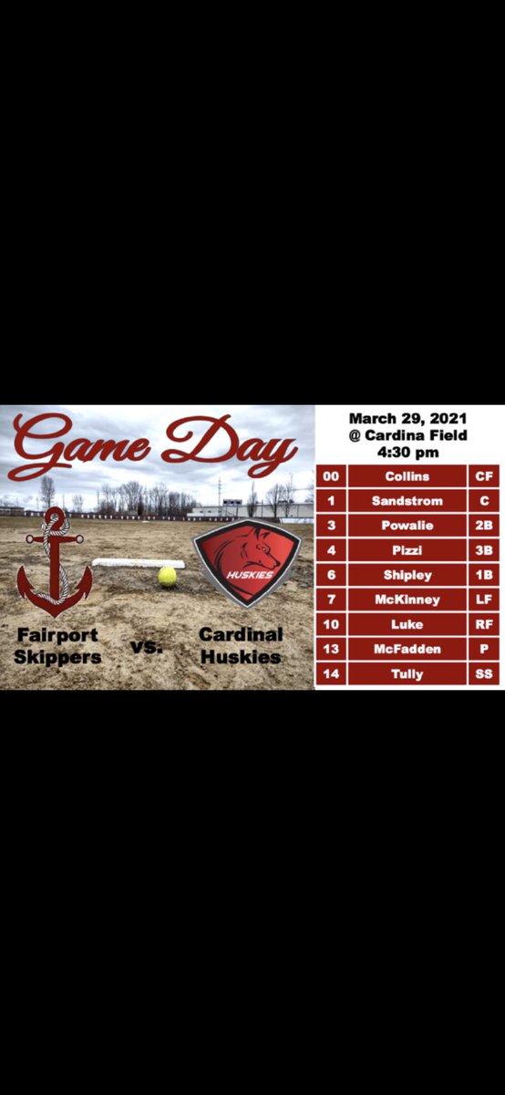 FHSsoftball21's tweet image. Game day last minute add on.