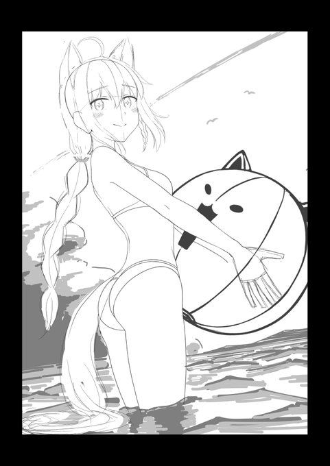 昨日から描き始めた季節感無視な絵
今回は前のよりだいぶ似てる・・・と思う 