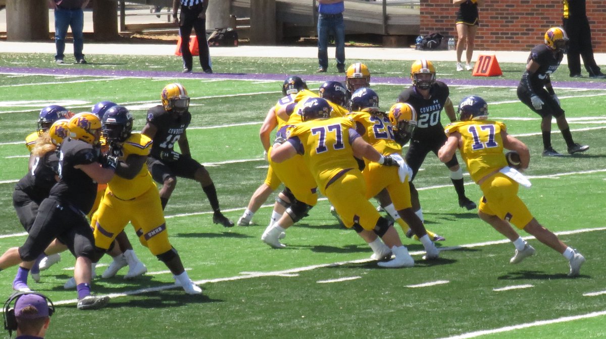 How would you like to be this HSU defensive back?  You're trying to fill a hole and come face-to-face with 330# <a href="/HokeJesse/">Jesse Hoke</a> blocking for 225# <a href="/Kylewking/">Kyle King</a>.  #roadkill