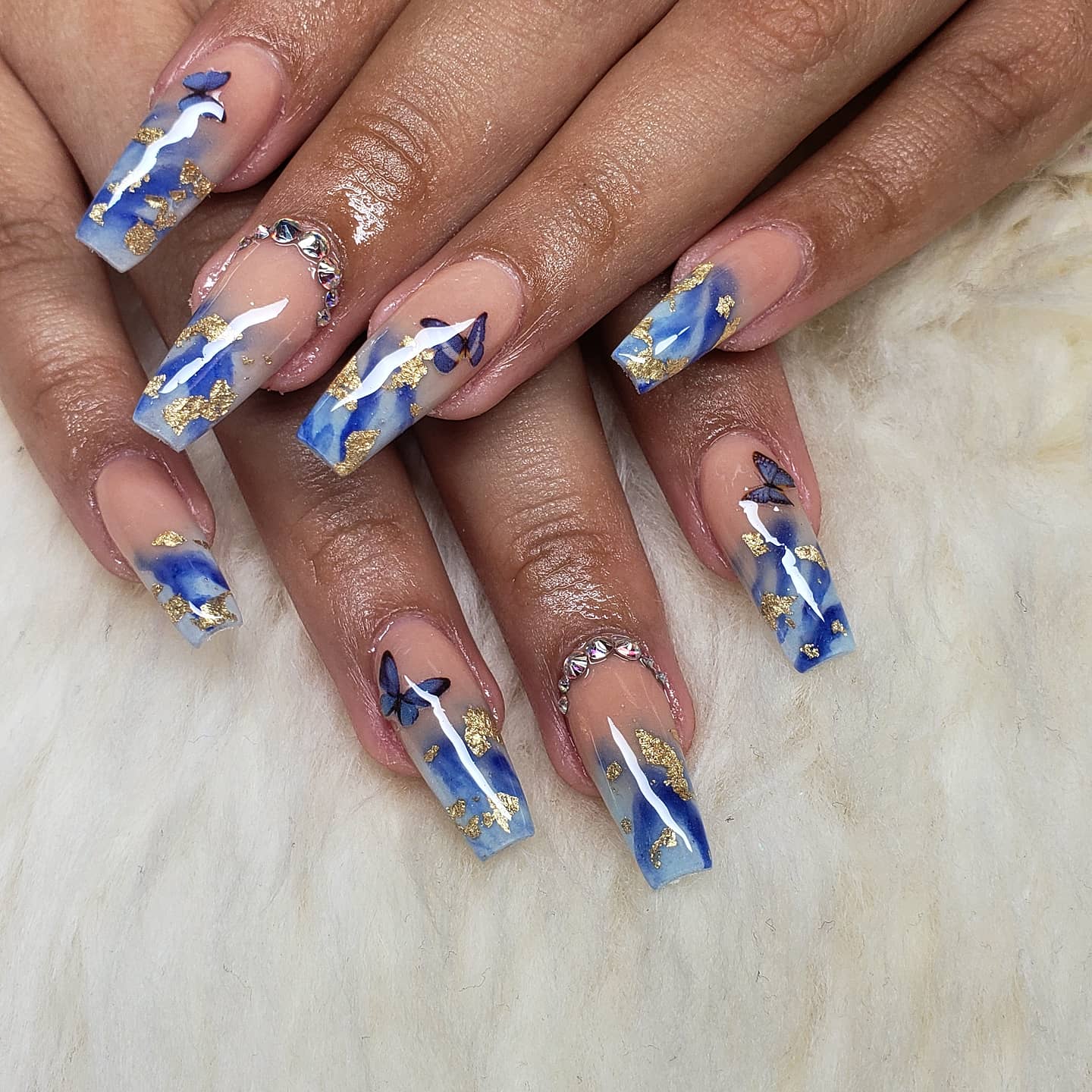 QueenLaque on Twitter: "Blue Marble Ombre Nails 🦋 https://t.co/S99YK0RQXB"  / Twitter