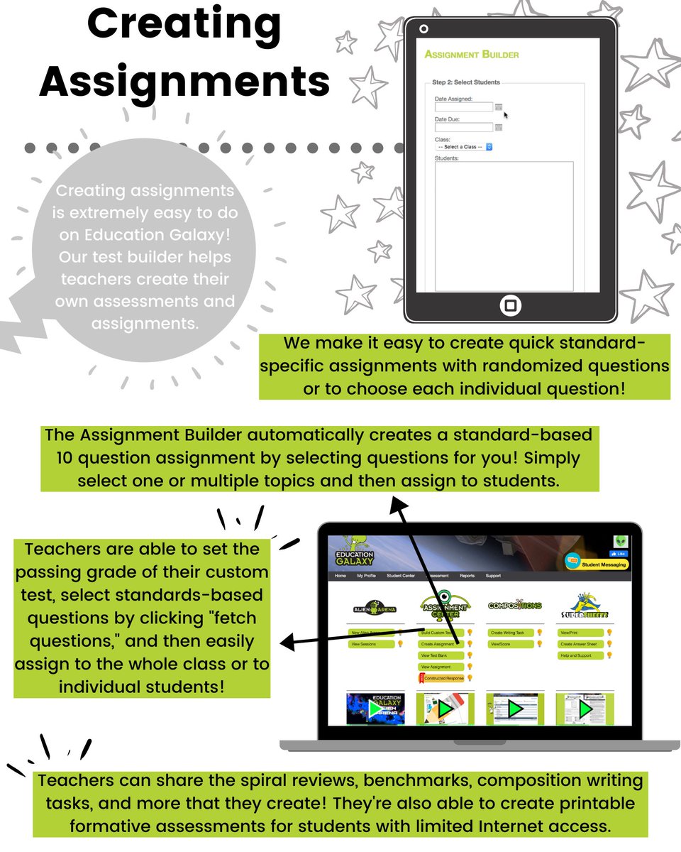 EducationGalaxy's tweet photo. Our test builder is a great remote learning tool that helps teachers create their own assessments and assignments. Teachers can create &amp; share formative assessments, spiral reviews, benchmarks, and more! https://t.co/QyHR2tXfA8