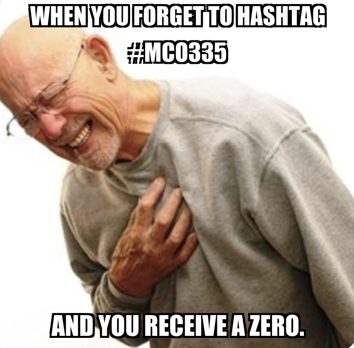 AlexaGlidic's tweet photo. When all you want is a good grade. #savemygrade #MCO335 #schoolfirst https://t.co/RGR56c4Bhr