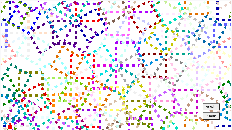 Using dotted lines and squares to create a pinwheel pattern. 
You can also see circles....hmm...maybe I might bring this into my #SNC2D class for a discussion during the optics unit