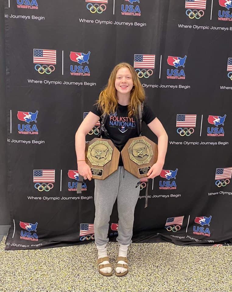 wrestlewa's tweet photo. Congrats to Shelby Moore on not only winning the @USAWrestling High School Freestyle Showcase, but also wining Folkstyle Nationals in the 16u and 18u division. And... Outstanding Wrestler award! Congrats Shelby! #TeamWa https://t.co/u796GzDHBQ