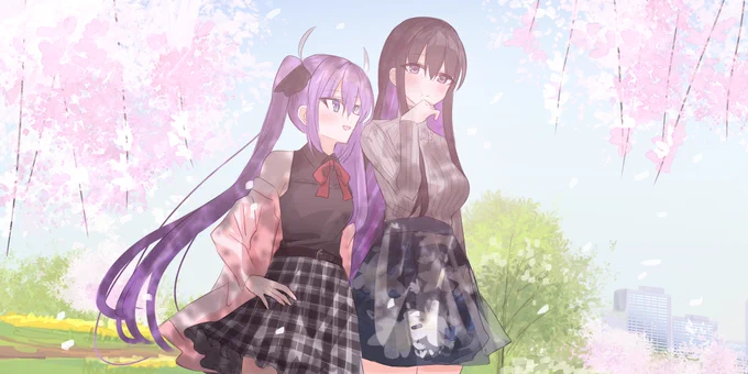 紀奈さん(@kinona)のオリジナルキャラクターのリナさんとおしげさんたちのファンアートです! 