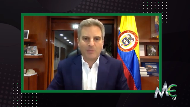 MinAmbienteCo's tweet photo. "Uno de los anuncios importantes durante la #AsambleaBID2021 fue su donación de 20 millones de dólares destinados a la Amazonía para la lucha contra la deforestación, restauración de ecosistemas, economía circular y educación ambiental": Ministro @CarlosECorreaE https://t.co/Esl1IAw2gy
