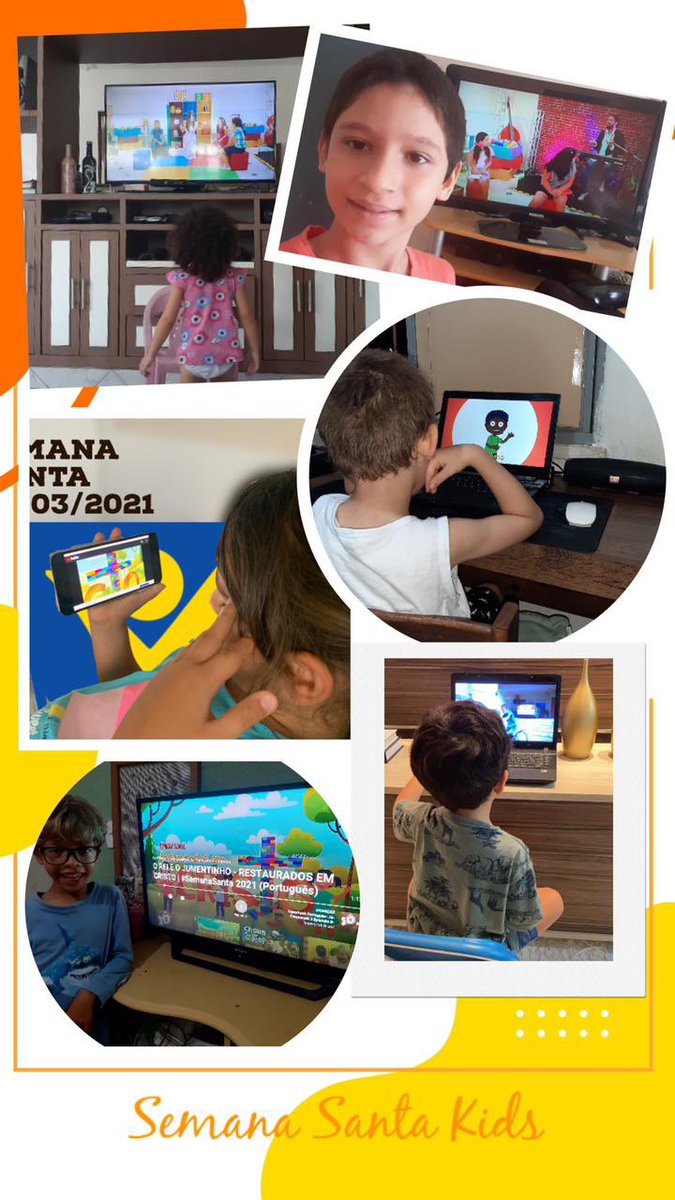 *Semana Santa Kids em todo Estado está uma benção!!!*

A mensagem eh virtual! Mas o Deus q RESTAURA eh real!!! 

#SemanaSanta2021
#Adorar #Conviver #Salvar
