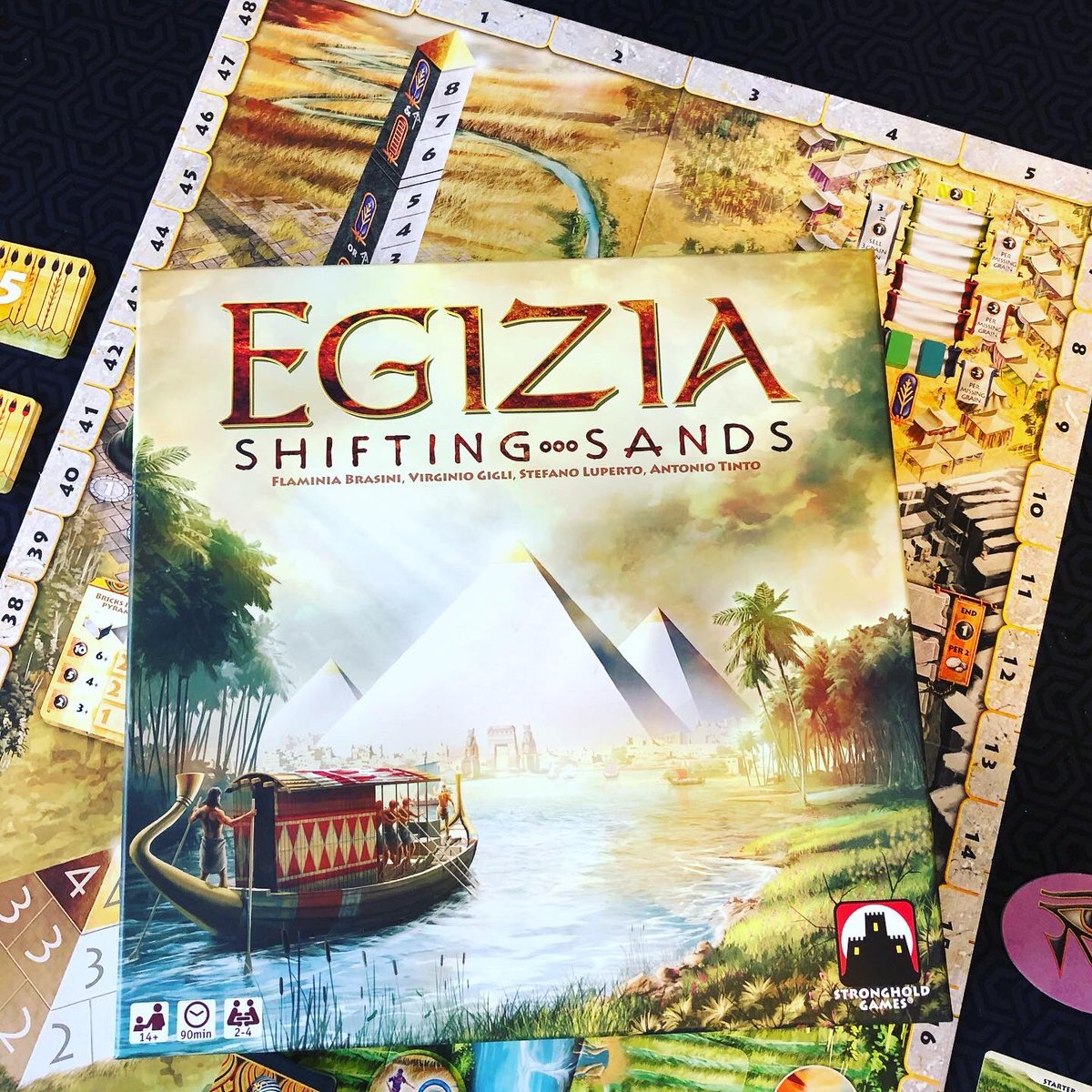 fuzzycaptn1's tweet photo. EGIZIA: Shifting Sands. Just tried this out for the first time and I am impressed. Scales well at 2P & so many decisions to make around which monuments to build. #boardgames #tabletopgames #forestgameco @StrongholdGames https://t.co/Gm8Jdi9O7T