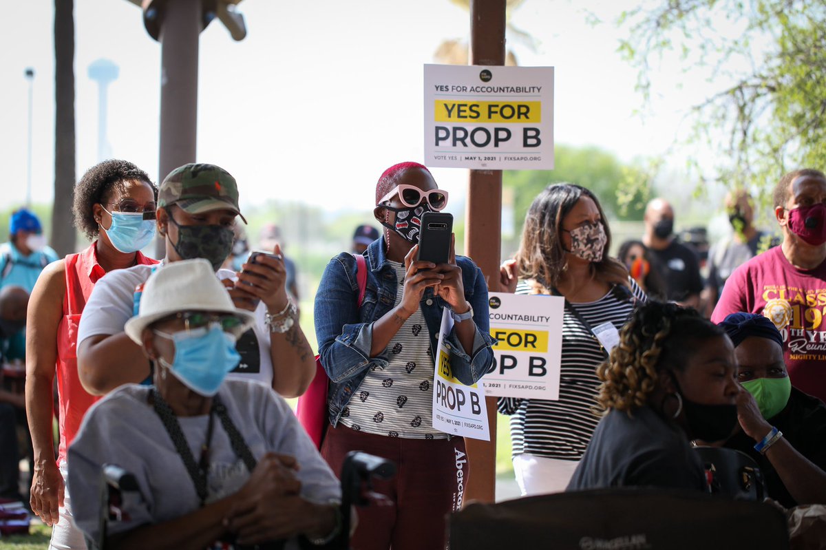 fixsapd's tweet photo. Thanks to everyone who came out to our #ProtestToPolicy Rally in support of Prop B! Our city is ready to have a voice in public safety and true #policeaccountability. We’re just getting started.

See you at the next volunteer event! ⏩ https://t.co/NJU2CbXt44

#YESforPropB https://t.co/6ErKZtKvHB