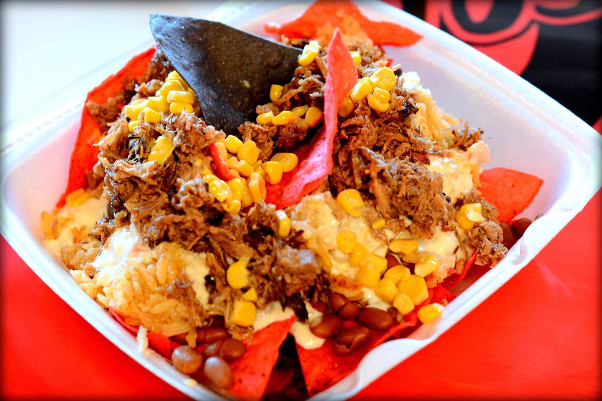 <a href="/TwoDocs/">Two Docs Brewing Co.</a> @CoachBeardTTU <a href="/SportsCenter/">SportsCenter</a> <a href="/notthefakeSVP/">Scott Van Pelt</a> <a href="/barstoolsports/">Barstool Sports</a> FREE RAIDER NACHOS for life from <a href="/MijoBbq/">Mijo’s Tex-Mex BBQ</a> 
#foodtruck #brisketfusion #redandblack