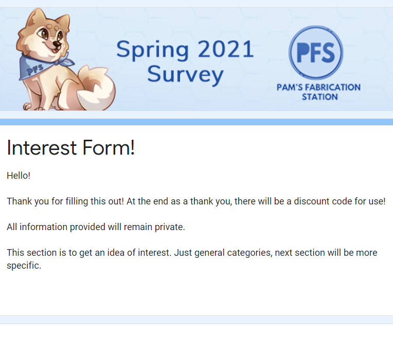 Pamsfabrication's tweet photo. Fill out this interest form and get a discount code.
.
https://t.co/pywSkM6Q2h
.
.
.
#interestform #pamsfabricationstation #pfs #facemasks # https://t.co/NInHNAbtZ9
