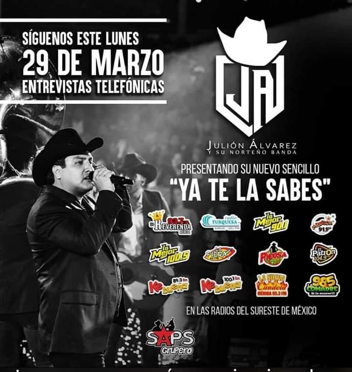 ElenaChulaDEJA1's tweet photo. Entrevistas Telefónicas 📞☎️👌Mañana Lunes 29 de Marzo 👈👌 No te lo puedes perder #Yatelasabes 🎶🎤 #JULIONALVAREZYSNB🎶🎼👏 #TerrenalesChihuahua #AmoSerTerrenal 💕 @lospasosdejuli1 @EEnrique_F @TerrenalesGomez https://t.co/4p3hQH52s6