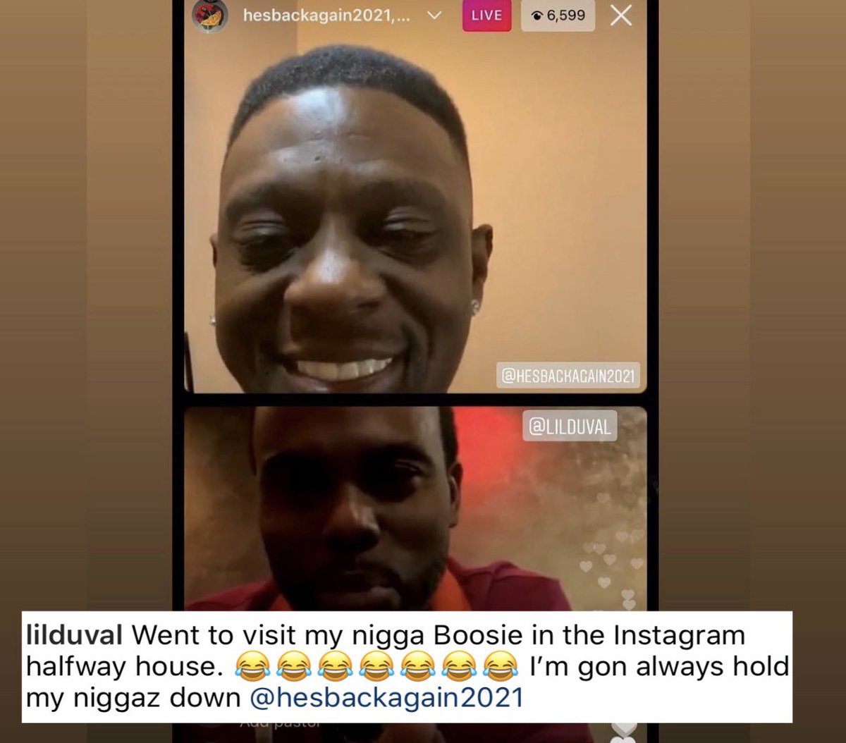 SaycheeseDGTL's tweet photo. Lil Duval checked up on Boosie in the “Instagram halfway house” 😂😂 https://t.co/2izPoGeKxl