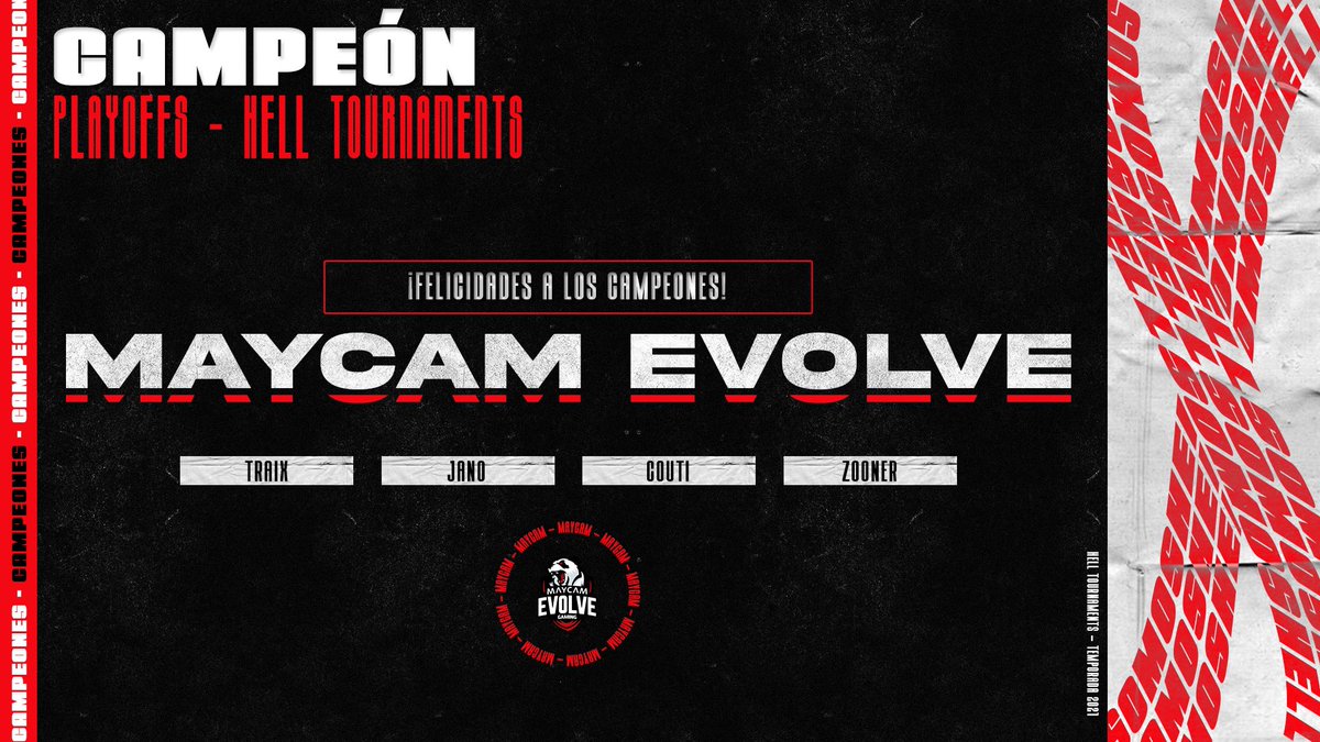 [Campeón Playoffs]

<a href="/MaycamEvolve/">MAYCAM EVOLVE</a> se corona como campeón de las playoffs tras vencer a los dragones de @allknights_la en la gran final, felicitaciones a los pandas por su victoria y su nuevo título👑🏆‼️

#GoH3LL
#CallOfDutyBlackOpsColdWar
