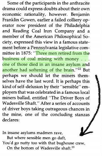 txvmi07's tweet photo. “Three men retired from the
 business of coal mining with money . . .one of those died in an insane asylum and another had softening of the brain.” 

Without equity markets think E&amp;P independents would be institutionalized now too @nimblephatty? #EFT

https://t.co/RCkcV9YxGU https://t.co/jkTeBdTZF7