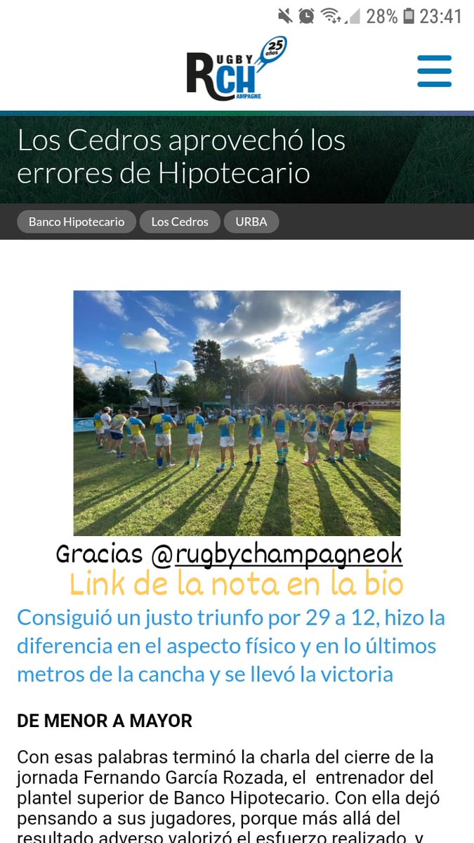 Gracias <a href="/rugbych/">Rugby Champagne</a> Link rugbychampagneweb.com/Noticia/los-ce…