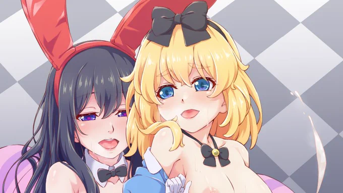 skebより、バニーガールとアリスを描きました。
再びの依頼、ありがとうございました! 