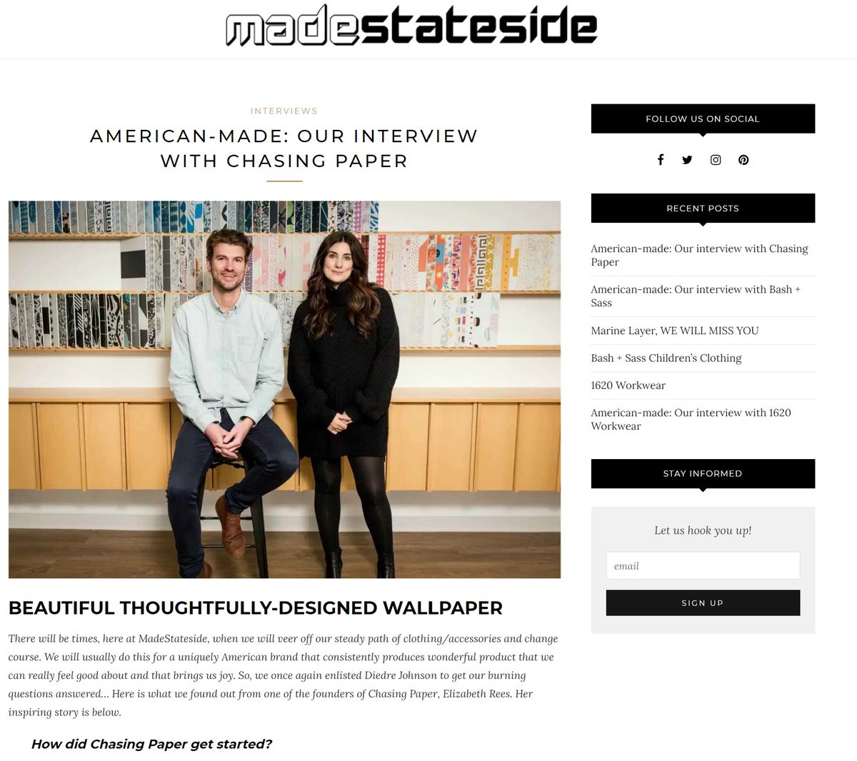 MadeStateside's tweet photo. Hi everyone! Checkout all the new stuff on https://t.co/amaZMVVjut
Our newest interview is with @ChasingPaper https://t.co/HY0sdfsjX0