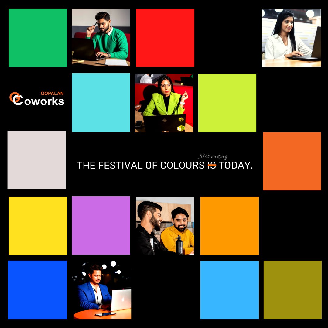 gopalancoworks's tweet photo. May the festival of Holi be filled with fun, joy and love. Happy Holi 2021! #HappyHoli
.
.
.
.
.
.
.
#gopalancoworks #coworkingspace #bangalore #holi https://t.co/ke2ye1dh5p