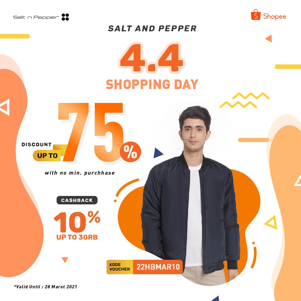 saltnpepper_ID's tweet photo. Menuju Shopee 4.4, Salt n Pepper punya berbagai promo hebat yg  bisa kamu dapat. Ada diskon up to 75% sampai cashback 10%, loh! Kapan lagi bisa borong hemat produk Salt n Pepper dengan harga super bersahabat? Buruan klaim vouchernya sekarang!

#Shopee44 #AwesomeToday https://t.co/IPqXnIlXZH