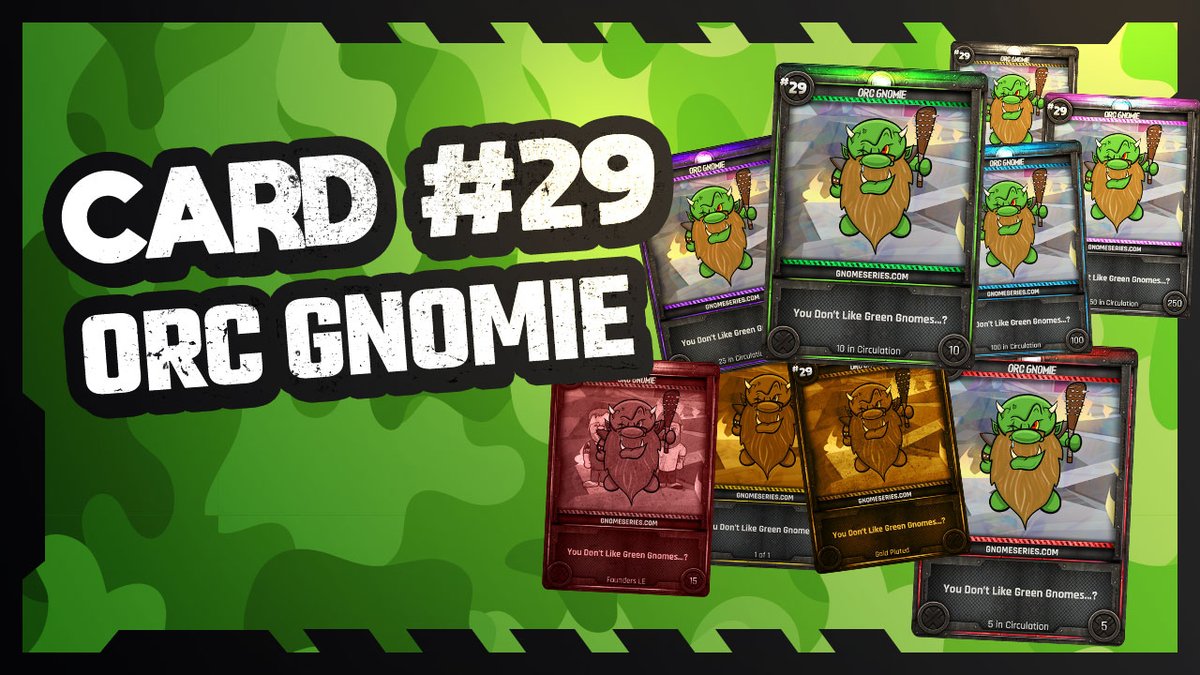 gnomeseries's tweet photo. Card #29 - Orc Gnomie will be dropping in ~10 minutes.

The Founders LE version /15 will be DISCOUNTED on drop for 30 minutes until removed for auction.

50 Random winners will be selected.

#nft #NFTs #nftcollector #NFTCommunity #NFTartists #nftart #cryptoart #NFTshill #NFTsale https://t.co/T0eWlPptaD