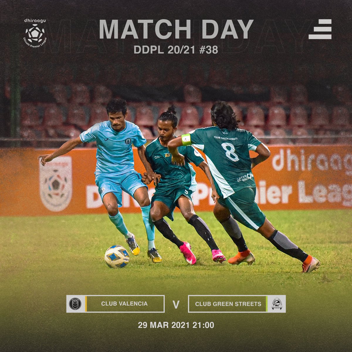 sidibarimv's tweet photo. Dhiraagu Dhivehi Premier league 20/21

MATCH DAY 19

Match 38
Valencia vs Green Streets

#sidibari #sports #football #maldives #dhivehifutuboalha #fam #ddpl #instapost #VALCGS https://t.co/xXhaSbLKwl