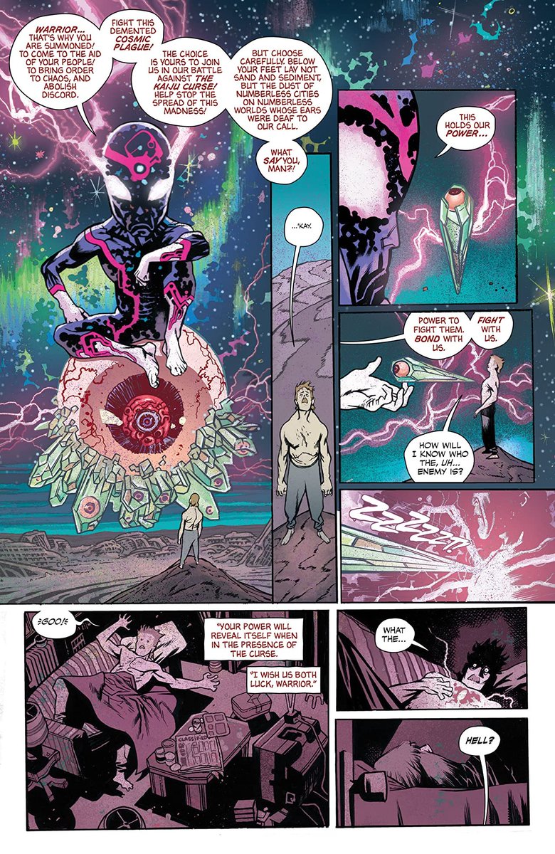 『Ultramega』#1 良かった!
人間が怪獣化する疫病で混迷する近未来。
超人『ウルトラメガ』の力を与えられた男が巨大怪獣と戦う。
血肉ある巨人と怪獣の壮絶な戦闘描写。その二次被害や超人の日常生活など、単なる特撮オマージュ以上に面白くなりそうだが実はここまでは序章、物語は予想外の展開に 