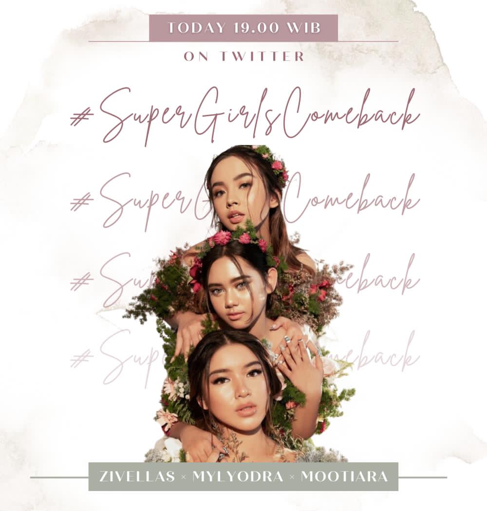 ZivellasOFC's tweet photo. Hallo Zivellas,Mylyodra &amp; Mootiara.. 
Hari ini kita akan mengadakan project trending #SuperGirlsComeBack yang akan dimulai pukul 19:00 dari ketiga akun ofc fanbase The Super Girls. 

So Lets Party On Twitter Together Guys!!

#ziva #lyodra #tiara #thesupergirls #IndonesianIdol https://t.co/bu8x07q5iH
