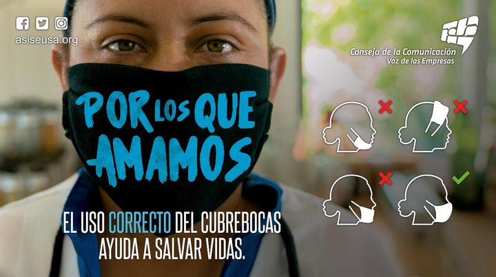 Coparmex's tweet photo. Si 9 de cada 10 mexicanos usarán cubrebocas, los contagios bajarían 60%. Trabajemos juntos y normalicemos su uso por los que más amamos #SiMeCuidoTeCuido #YoUsoCubrebocas https://t.co/lbzwpTL0Sw