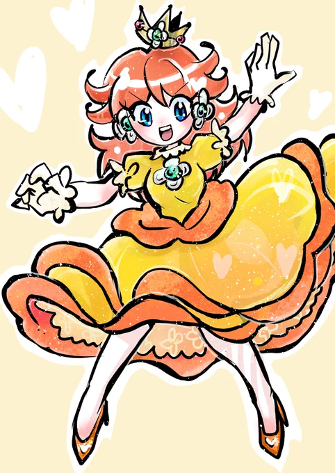 #PrincessDaisy #デイジー姫 
#SuperMario   #スーパーマリオ #マリオ   #らくがき #イラスト ヤケクソダゼッ 