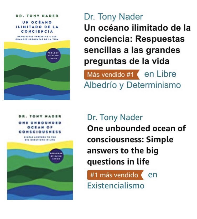 En PreVenta y Ya Es Todo Exito de Ventas -No te quedes sin tu ejemplar papel, e-book, Kindle del libro UN OCÉANO ILIMITADO DE LA CONCIENCIA del Dr. Tony Nader MD PhD.  Y si adquieres PreVenta en:  drtonynaderlibros.com tendrás obsequios especiales

Asistencia WApp +56999281500.