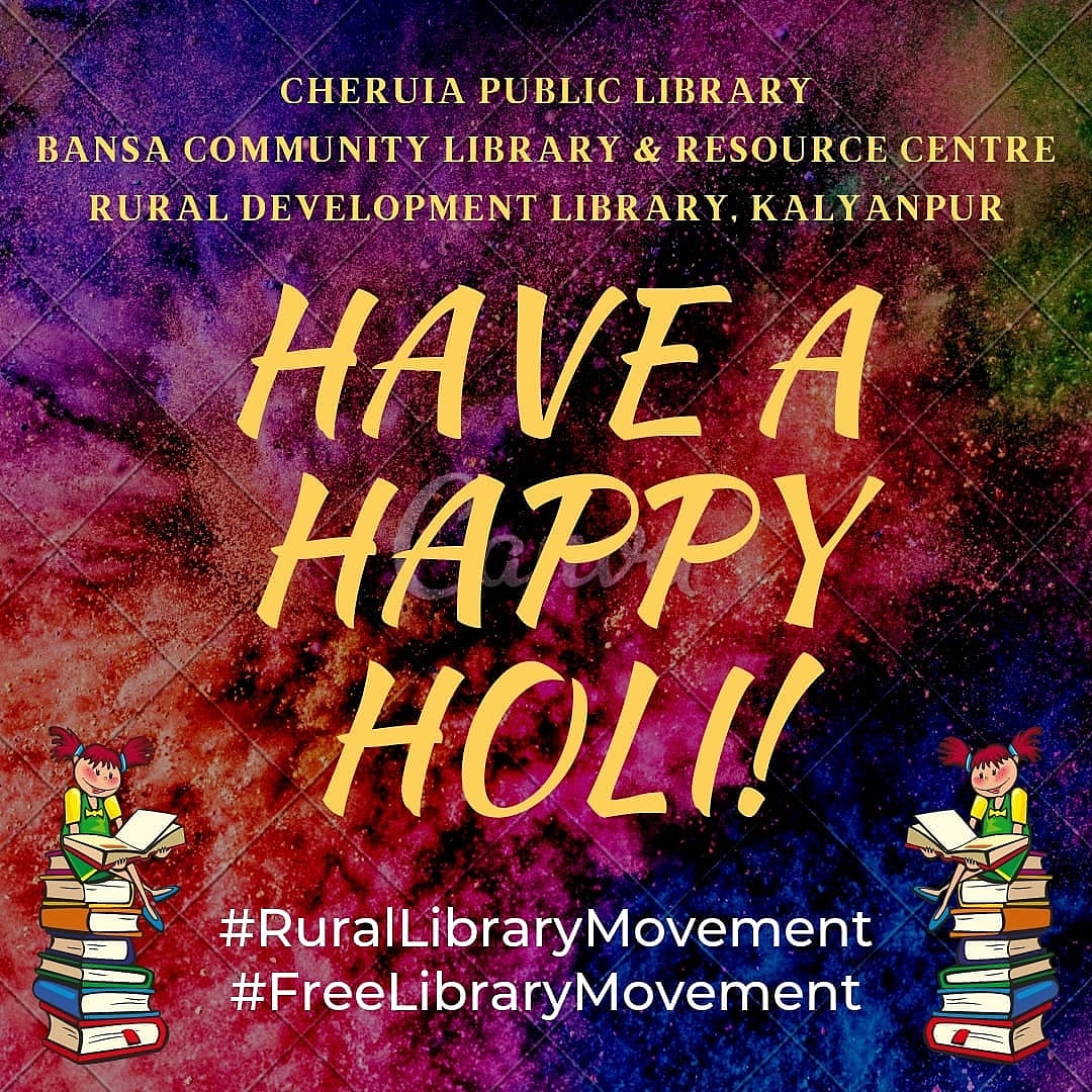 A Very Happy Holi from all of us at Cheruia Public Library, Balia, Uttar Pradesh.

#HappyHoli2021 
#RuralLibraryMovement 
#FreeLibraryMovement