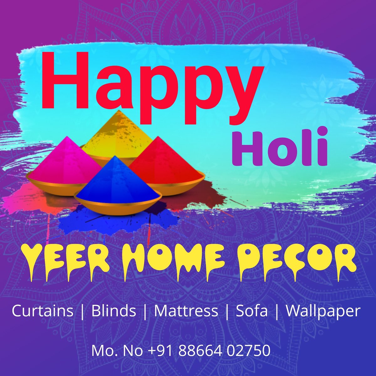 VeerHomeDecor's tweet photo. May your year be brighter with all the colours of Holi. Happy Holi from @veer_home_decor

#holi #happyholi #holi2021 #happyholi2021 #holi2k21 #dhuleti #dhuleti2k21 #happydhuleti #holiwishes #homedecor #veerhomedecor https://t.co/sqko26tTF7